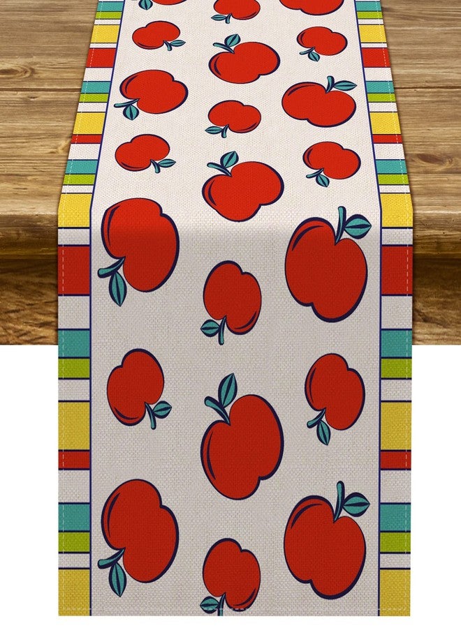 Pudodo Back to School Table Runner Apple First Day of School Kids Students Party Classroom Kitchen Dining Room Home Decoration - Image 1