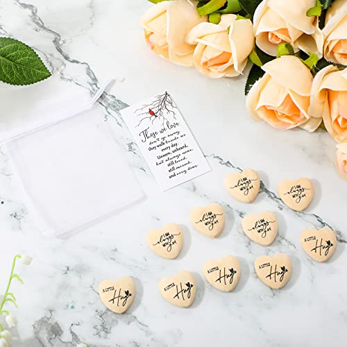 Fumete 50 Sets Funeral Favors for Guests Bulk Pocket Hug Wooden Heart Token with Red Cardinal Greeting Cards and Organza Bags Memorial Day Gifts for Church Family Celebrations of Life Favors - Image 4
