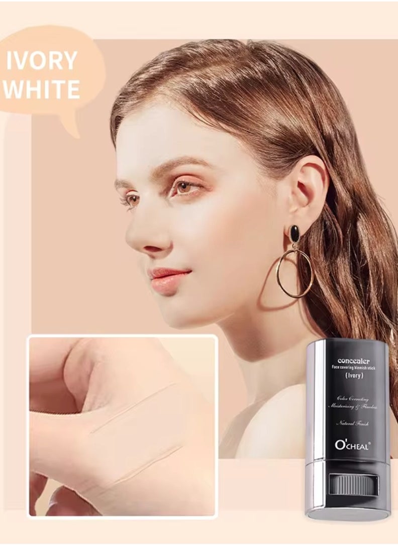 Concealer Face Covering Blemish Stick Natural Medium Coverage Concealer Durable Long lasting Moisturizing Lightweight Non Greasy Face Covering Blemish Concealer Ivory 30g