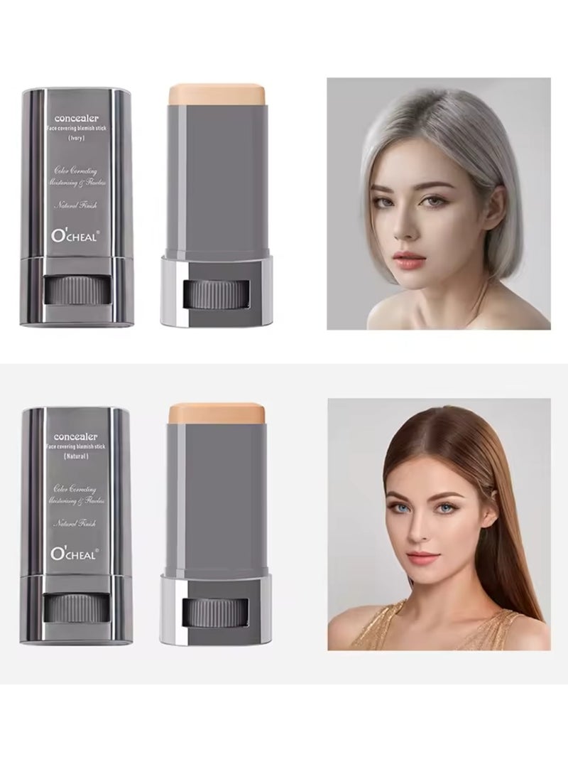 Concealer Face Covering Blemish Stick Natural Medium Coverage Concealer Durable Long lasting Moisturizing Lightweight Non Greasy Face Covering Blemish Concealer Ivory 30g