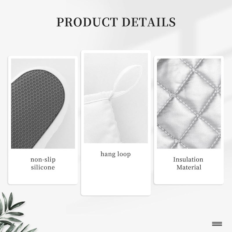 Echoserein Luxury Marble White Gold Oven Mitts and Pot Holders Sets of 4 Heat Resistant Silicone Oven Mittens and Potholders Gloves Hot Pads for Kitchen Cooking Baking Grilling BBQ Chef - Image 4