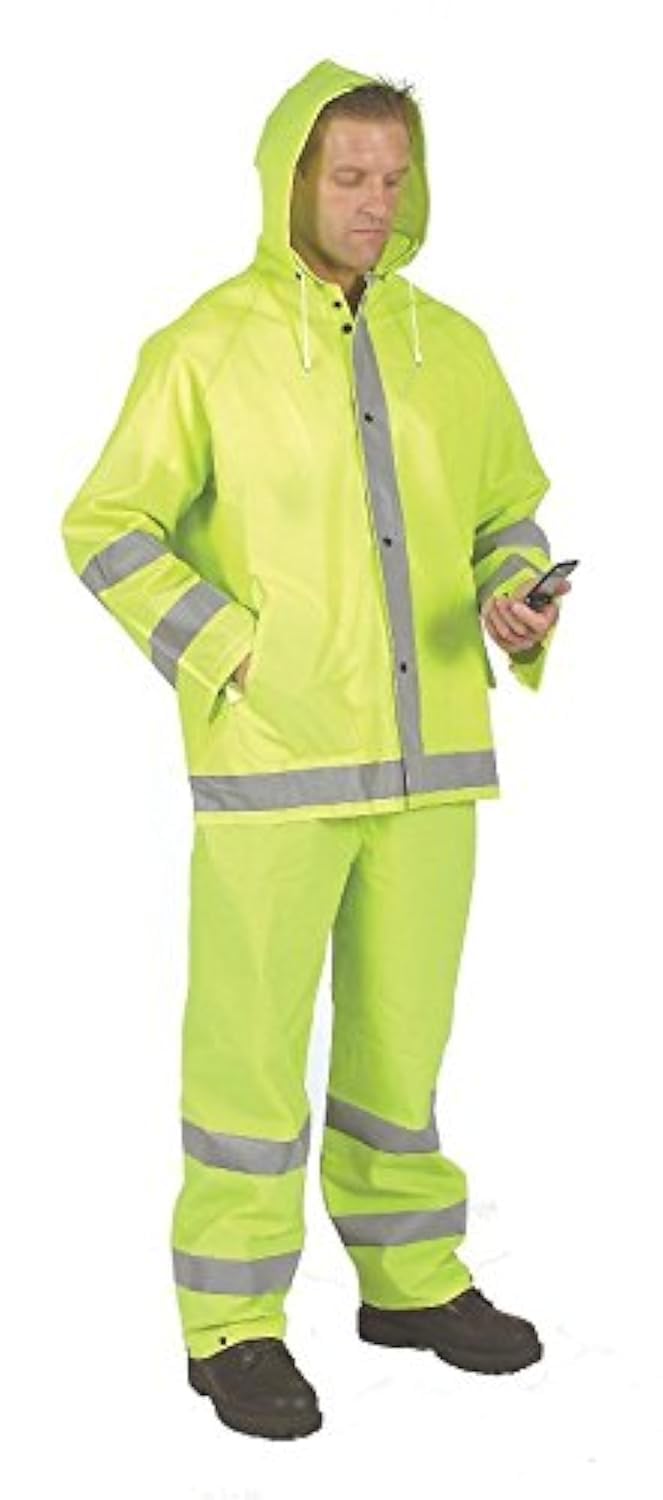 Galeton Repel Rainwear Reflective PVC Rain Suit .35mm Lime 8000975, Large (8000975-XXXL) - Image 1