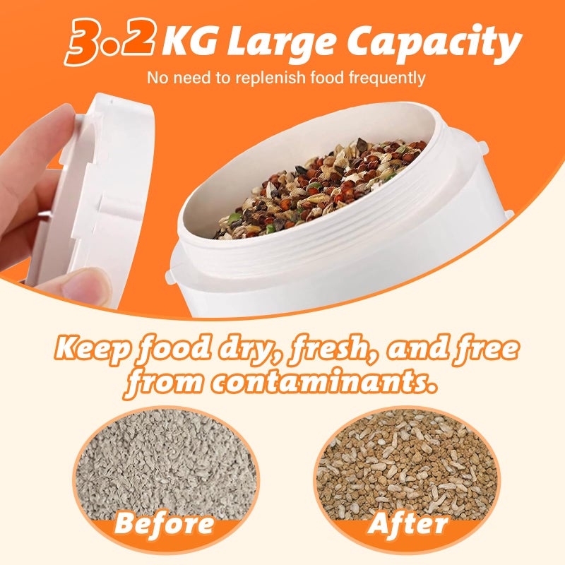 Chewoof 3 Pack Automatic Chicken Feeder No Waste, PVC Pipe Chicken Coop Feeder, Rat Proof Chicken Feeders, with Lid Hanging for Chicken Poultry Feeder - Image 4