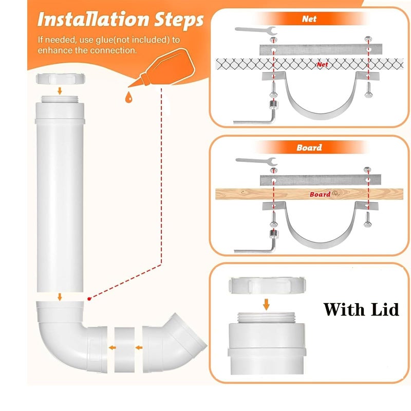 Chewoof 3 Pack Automatic Chicken Feeder No Waste, PVC Pipe Chicken Coop Feeder, Rat Proof Chicken Feeders, with Lid Hanging for Chicken Poultry Feeder - Image 5
