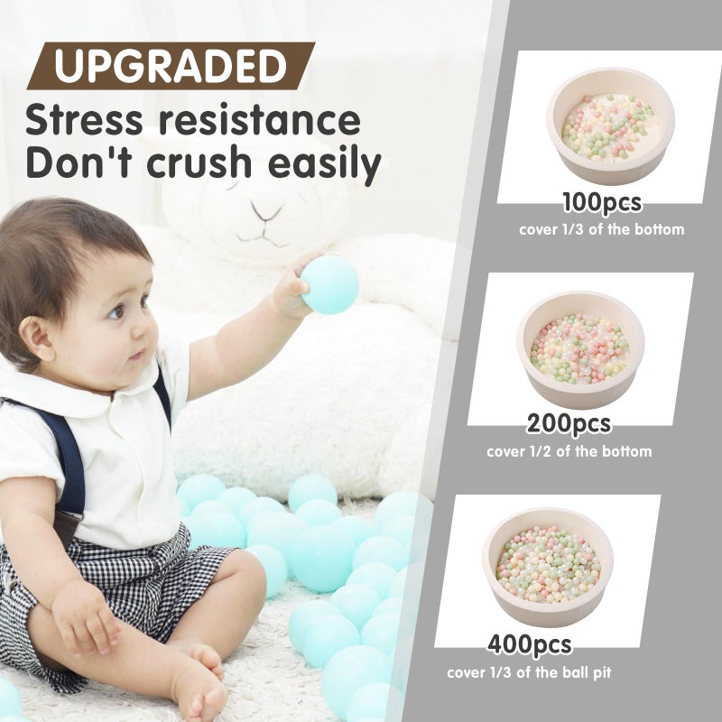 Realhaha Ball Pit Balls Play Balls for Babies  Small Balls Stars for Kids Playpen Plastic Balls for Babies Ball Pool Puppy Playballs  Gold Coffee - Image 5