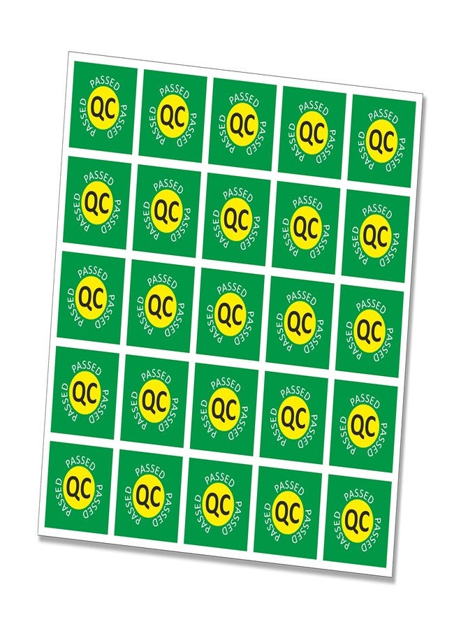 PG Creations Qc Passed Stickers for Quality Check, Extra Small Size 10x10 mm Paper Labels, Green, 15000 Stickers - Image 1