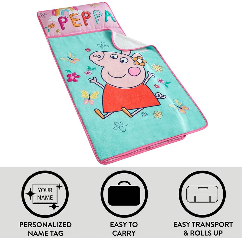 Idea Nuova Peppa Pig Toddler Nap Mat with Pillow and Blanket,Quilted Sleep Mat for Kids,Soft & Portable,20â€ x 46â€, Ideal for Daycare, Preschool, Travel, or Naptime - Image 3