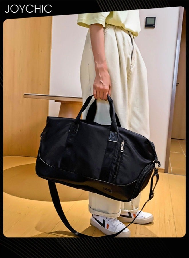 Joychic Brief Short Distance Travel Duffel Bag Dry Wet Separated Gym Sports Sack Large Capacity Durable Zipper Shoulder Bag for Yoga Fitness Black  - Image 3
