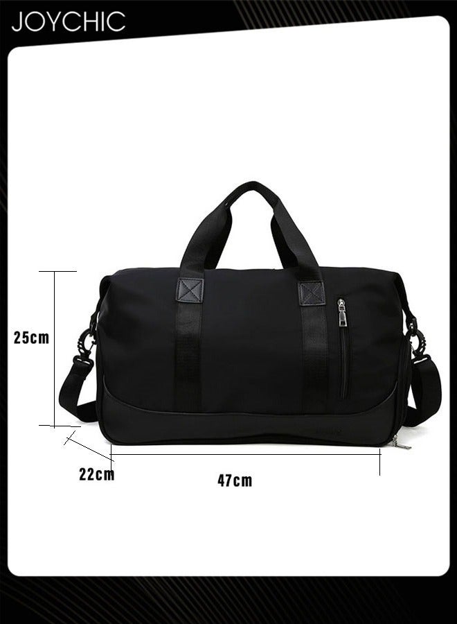 Joychic Brief Short Distance Travel Duffel Bag Dry Wet Separated Gym Sports Sack Large Capacity Durable Zipper Shoulder Bag for Yoga Fitness Black  - Image 5