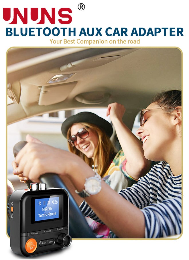 UNUNS - Bluetooth Transmitter Receiver,Bluetooth 5.2 Transmitter With LCD Screen,5 EQ Effects,TF Card Plug-Play,Wireless Audio Adapter RCA 3.5mm AUX for TV/PC/Car/MP3/Speakers/Headset,BR05 - Image 1