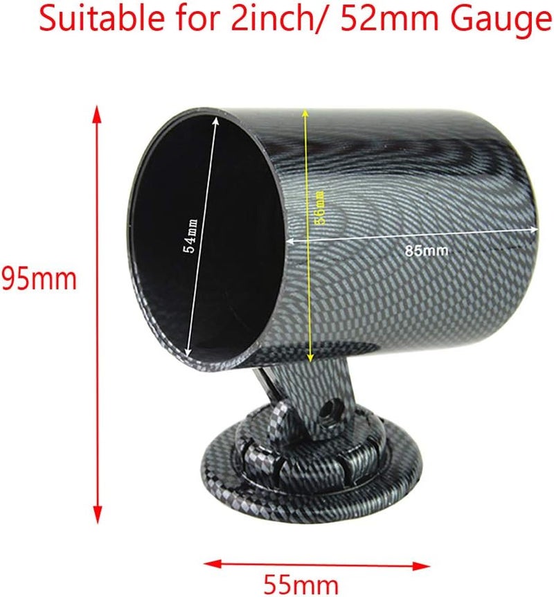 E Support Carbon Fiber 2" 52mm Heavy Duty Universal Single Hole Dash Dashboard Car Auto Motor Gauge Pod Mount Holder - Image 5