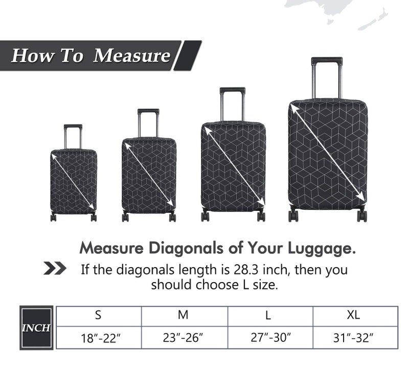 HYPER VENTURE Washable Luggage Cover - Fashion Suitcase Protector Fits 23-26 Inch Luggage (Black Maze, M) - Image 5