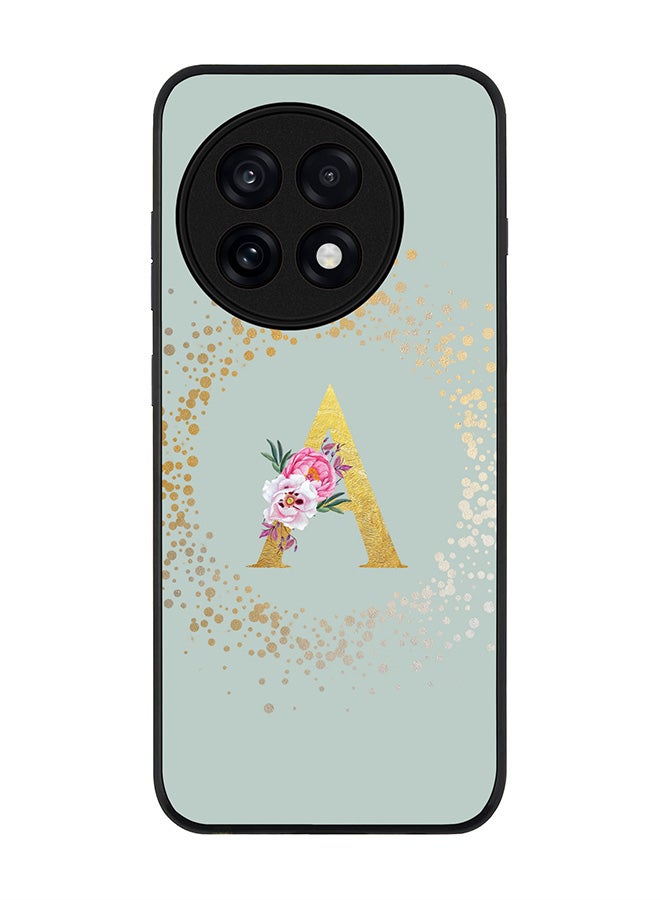 Stylizedd For OnePlus 13R / Ace 5 Pro Case,Slim fit Camera Protection, Shockproof Thin Phone cover  - Custom Monogram Floral - A  (Light Grey ) - Image 1