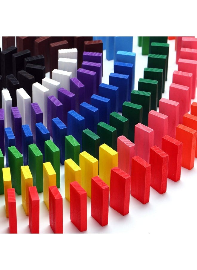 Toyshine Toyshine 120 pcs 12 Color Wooden Dominos Blocks Set, for kids Game Educational Play Toy, Domino Racing Toy Game  - Image 2