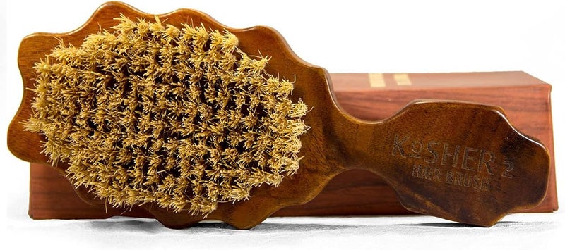 Kosher 2 Wave Brush 100% Natural Plant Durable Quality Strong Bristles Detangling for Curly, Coarse, Rough, Wavy And All Types Hair detangler Afro Textured for Wet/Dry/Long Thick Hair - Image 1