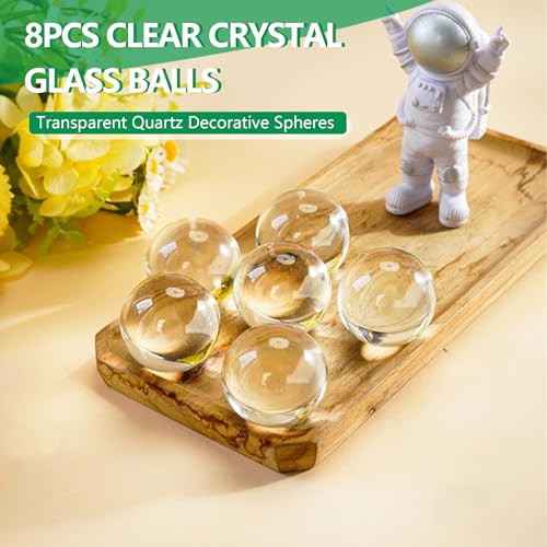 KRISININE 8pcs Clear Crystal Glass Balls 40mm Transparent Quartz Decorative Spheres for Home Table Decor - Image 4