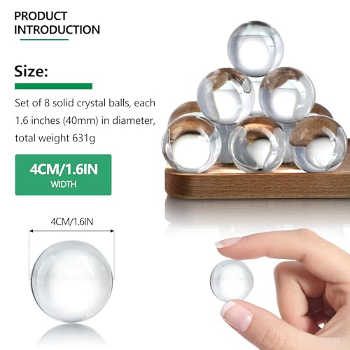 KRISININE 8pcs Clear Crystal Glass Balls 40mm Transparent Quartz Decorative Spheres for Home Table Decor - Image 3