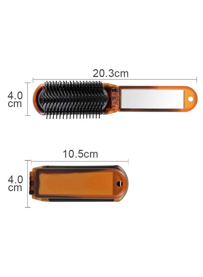 Ancable Folding Hair Brush With Mirror Compact Pocket Size For Travel Car Gym Bag Purse - Image 5