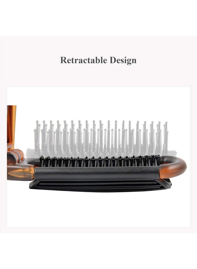 Ancable Folding Hair Brush With Mirror Compact Pocket Size For Travel Car Gym Bag Purse - Image 3
