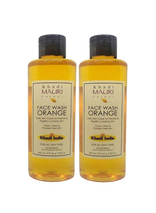 Khadi MAURI Orange Face Wash Pack Of 2 Face Wash (420 Ml)  - Image 1