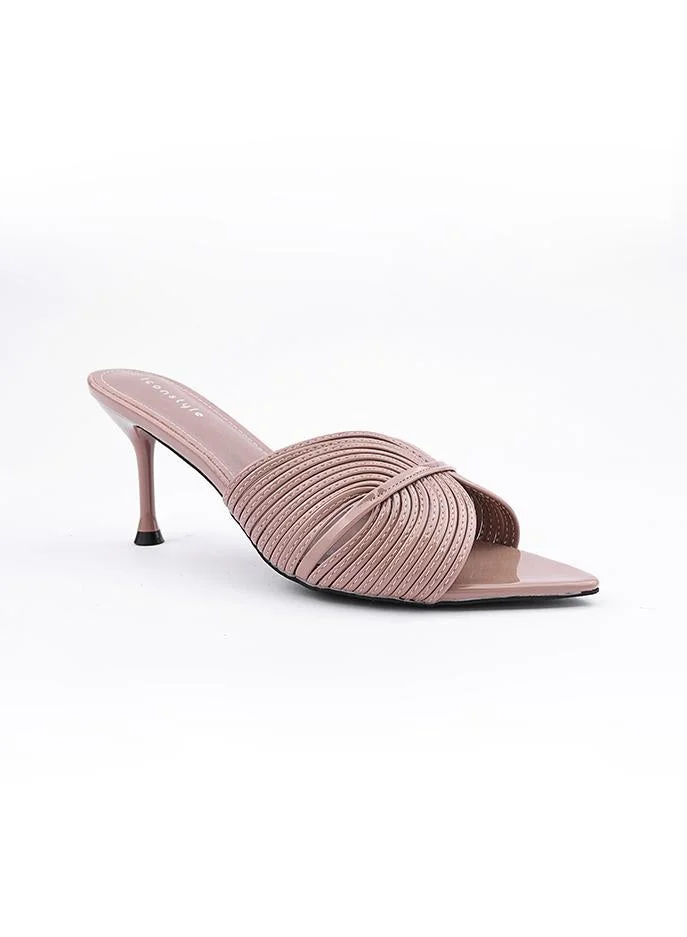 IconStyle Luxurious satin heel slipper with refined silhouette.