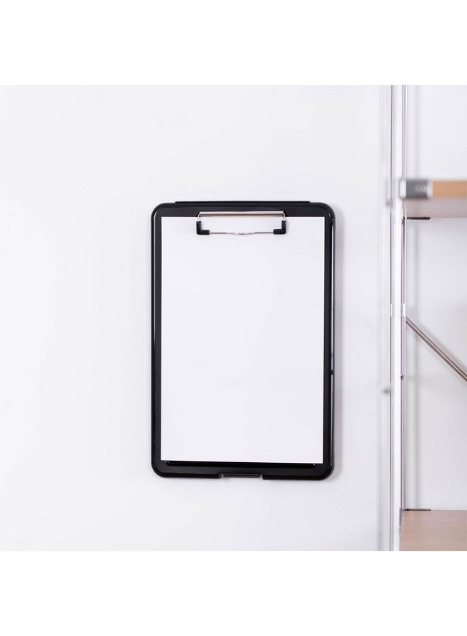 WedFeir Plastic Storage Clipboard, Nurse Clip Boards 8.5X11 With Storage, Waterproof Clipboard With Compartment, Heavy Duty Plastic Clipboard Case Box With Low Profile Clip, Letter Sized A4 Paper. (Black) - Image 3