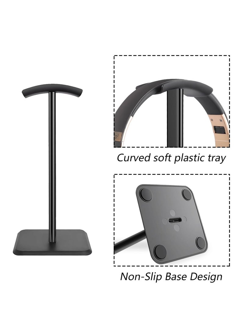 Headphone Stand, Universal Headset Display Rack Aluminum Holder with Flexible Headrest Gaming Headset Stand Earphone Stand for All Headphones Size - Image 4
