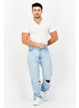 Levi's Men Regular Fit Rip Non-Stretchable Denim Jeans, Wash Blue  - Image 4