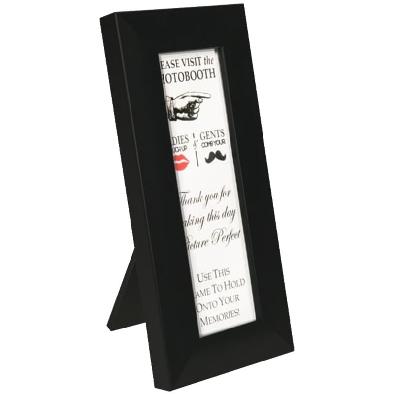 pbf PHOTO BOOTH FRAMES 2x6 Photo Strip Frame  2 x 6 Photo Booth Strip Frame with Stand  Picture Frame for Photo Booth Strip  Premium Designer Photobooth Frame Black