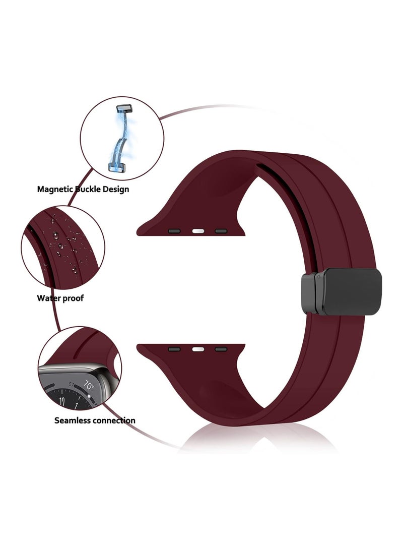 DUSALA Magnetic Silicone Watch Band 45mm/49mm Quick Release Strap for Men & Women Soft Skin Friendly Sport Replacement Band for Smartwatch & Analog Watches Durable, Waterproof, Magnetic Folding Clasp for All-Day Comfort - Image 2