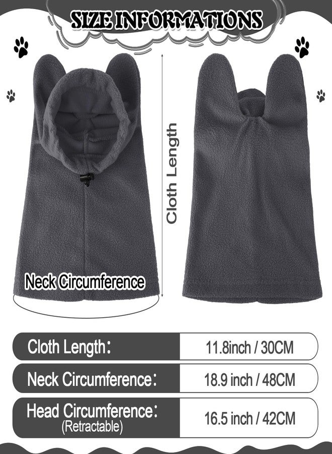 Clysee Winter Dog Hats Quiet Ears for Dogs Ear Muffs Pet Neck Warmer Scarf Hoodie Noise Protection Cover Beanie Head Wrap Costume for Pet Dog Cats (Grey,M) - Image 2