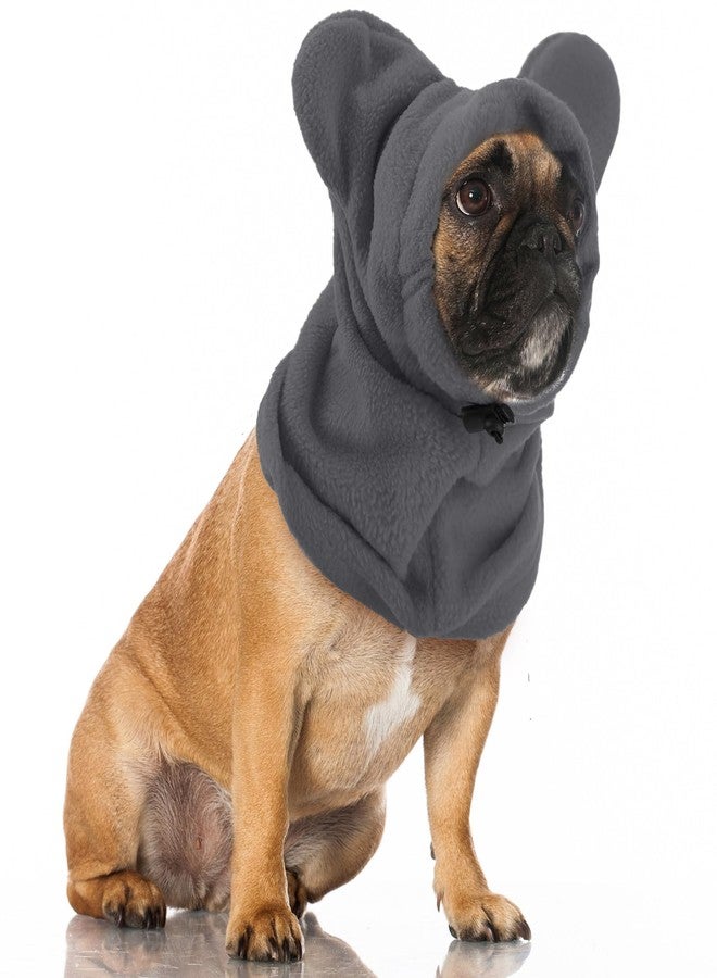 Clysee Winter Dog Hats Quiet Ears for Dogs Ear Muffs Pet Neck Warmer Scarf Hoodie Noise Protection Cover Beanie Head Wrap Costume for Pet Dog Cats (Grey,M) - Image 1