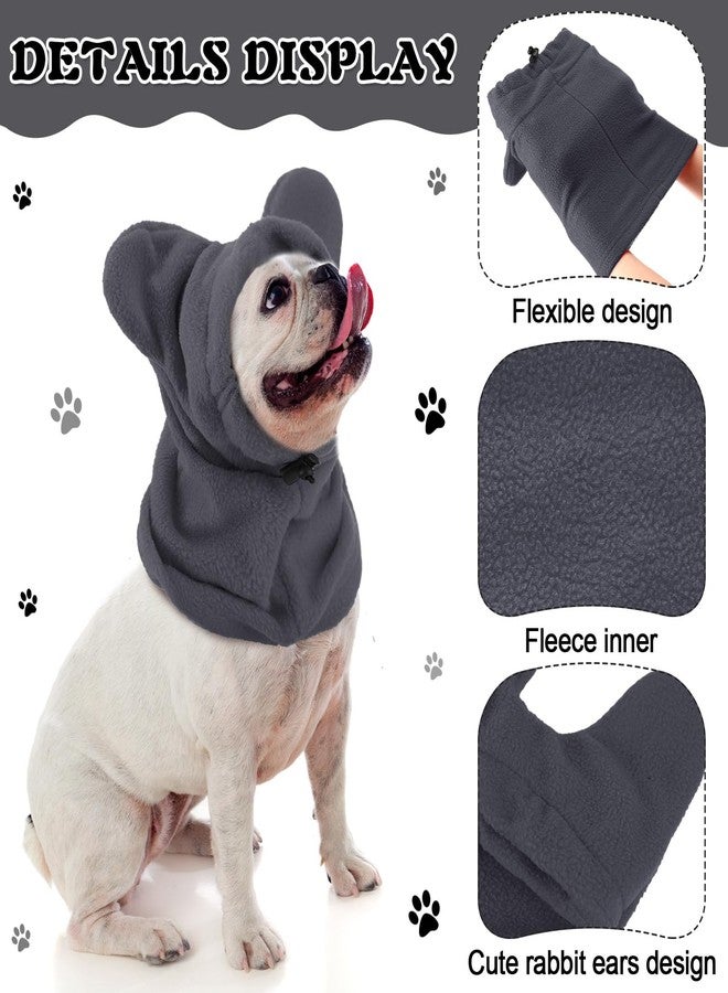Clysee Winter Dog Hats Quiet Ears for Dogs Ear Muffs Pet Neck Warmer Scarf Hoodie Noise Protection Cover Beanie Head Wrap Costume for Pet Dog Cats (Grey,M) - Image 3