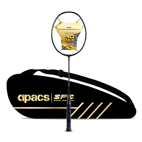 Apacs Dark Knight Series 1 | World's First 40LBS, 80g Ultra Strong Frame | 100% Japanese Graphite | Ultra high Tension Yet Super Light | Special Series Badminton Racket with Full Cover - Image 1