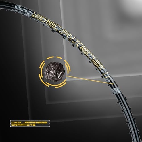 Apacs Dark Knight Series 1 | World's First 40LBS, 80g Ultra Strong Frame | 100% Japanese Graphite | Ultra high Tension Yet Super Light | Special Series Badminton Racket with Full Cover - Image 3