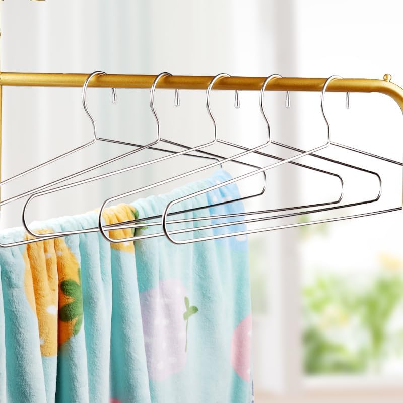 DEZNA Cloth Hanger Stainless Steel/with Plastic Coating Hanger for Hanging Saree, Kurta, Pant, Steel Pack of (36) - Image 3