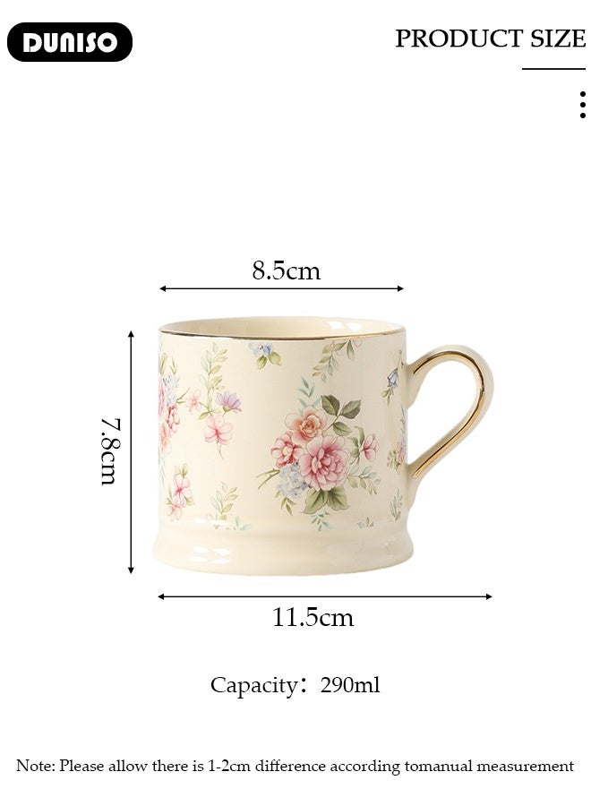 DUNISO Ceramic Coffee Mug, 290ml Large Practical Family Coffee Cup,Tea Cup With Handle,Coffee Mug Tea Cup, Milk, Microwave & Dishwasher Safe,Aesthetic Coffee Cups Ceramic for Home or Office - Image 2