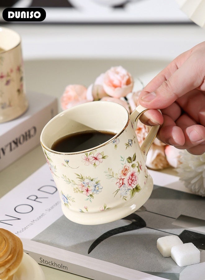 DUNISO Ceramic Coffee Mug, 290ml Large Practical Family Coffee Cup,Tea Cup With Handle,Coffee Mug Tea Cup, Milk, Microwave & Dishwasher Safe,Aesthetic Coffee Cups Ceramic for Home or Office - Image 4