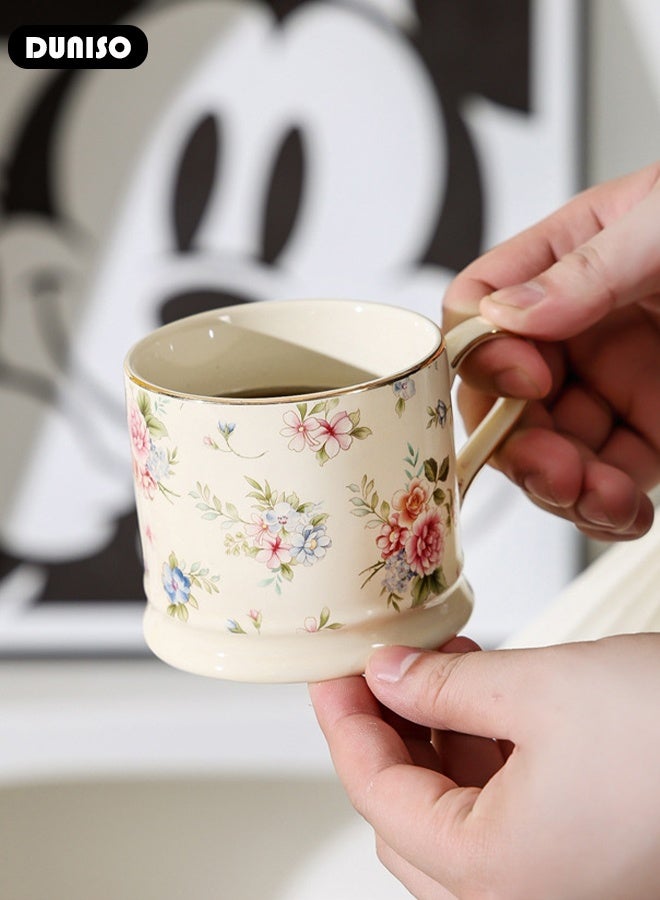 DUNISO Ceramic Coffee Mug, 290ml Large Practical Family Coffee Cup,Tea Cup With Handle,Coffee Mug Tea Cup, Milk, Microwave & Dishwasher Safe,Aesthetic Coffee Cups Ceramic for Home or Office - Image 5