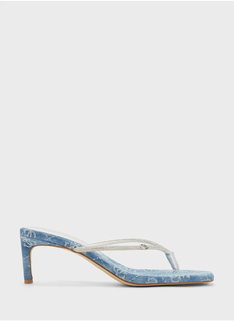 جس Thong Mid Heel Sandals