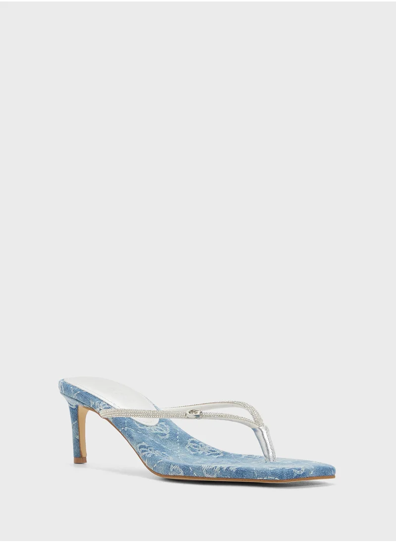 جس Thong Mid Heel Sandals