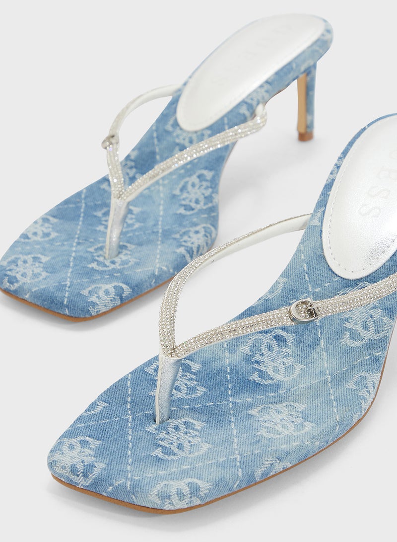 GUESS Thong Mid Heel Sandals  - Image 4