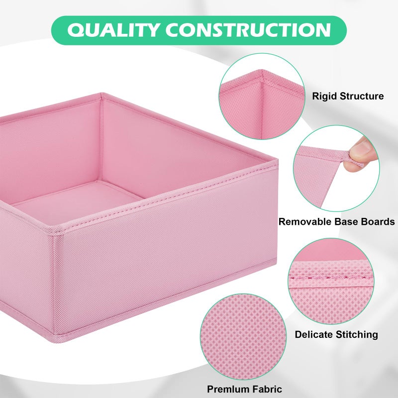 Wrrlors Drawer Clothing Organizer 16-Pack, Pink 3 Sizes Underwear Drawer Dividers, Fabric Folding Wardrobe Organizer for Baby Clothes, Bras, Underwear, Underpants, Belts, Socks, Ties, etc. - Image 5