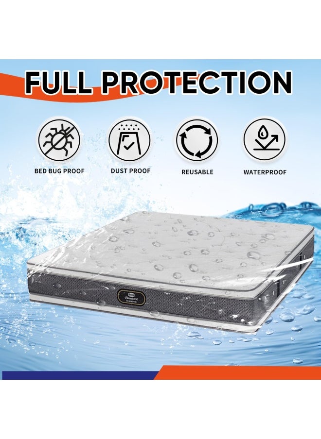 Generic - 2 Pack Full Twin Mattress Bag Clear Mattress Storage Bag Mattress Bag For Disposal Twin Mattress Plastic Cover For Moving - Image 1