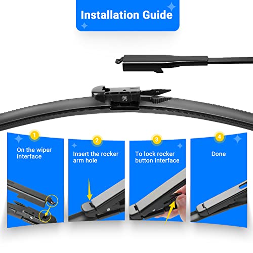 RAINTOK Windshield Wiper Blades Replacement for Ford Escape 2013 2014 2015 2016 2017 2018 2019 Original Factory Quality Front Rear Wipers Blade Set for My Car - 28" 28" 11" (Pack of 3) - Image 4