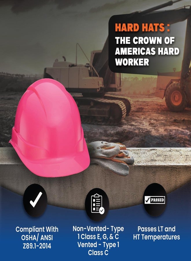 Acerpal Updated Cap Hard Hat, Pink, Padded, OSHA Construction Safety Approved Hardhats, Hard Hats for Men, Cascos De Construccion Helmet. - Image 5
