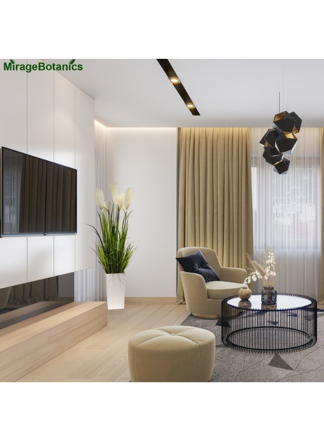 MirageBotanics Artificial Pampas Grass with Tall White Planter, Reed Grass Plant,Faux Plants Artificial Plants for Home Ofiice Decor (150cm) - Image 5