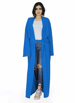 Solid Open Front Abaya With Matching Belt - Blue - pzsku/ZE27B2D39466C43E57680Z/45/_/1707823413/c3ebf2d5-02de-4afb-a693-7c8e87f708a5