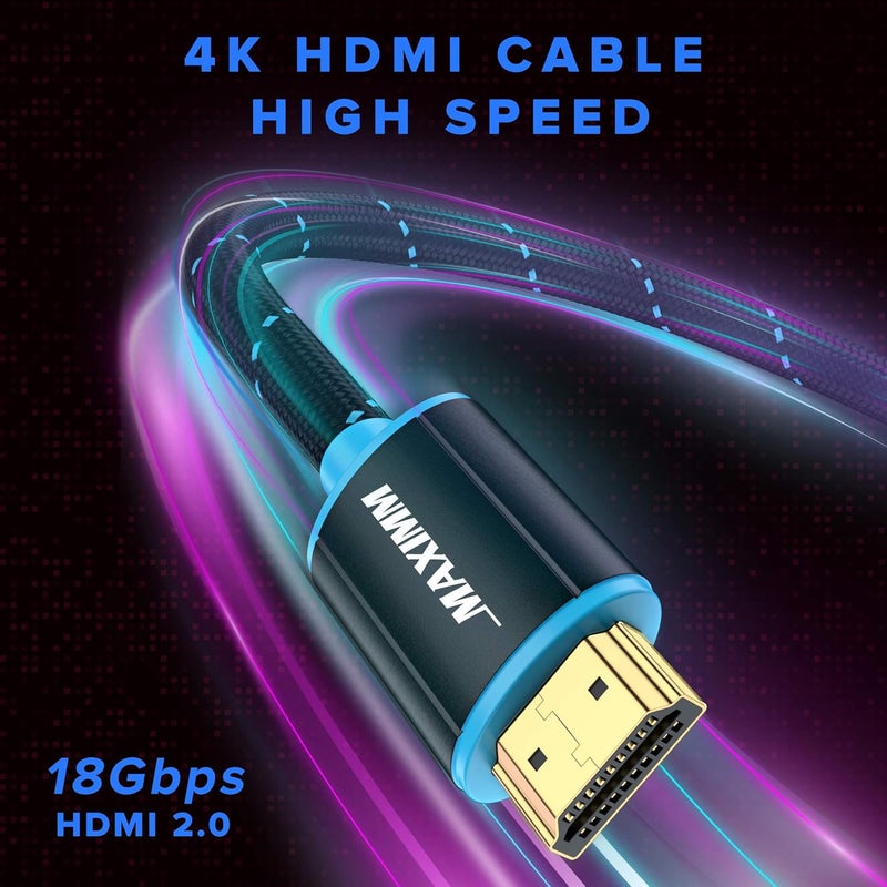 Maximm HDMI Cable 4K Ultra HD 3 Foot (10 Pack) Nylon Braided HDMI 2.0 Cable - Image 3