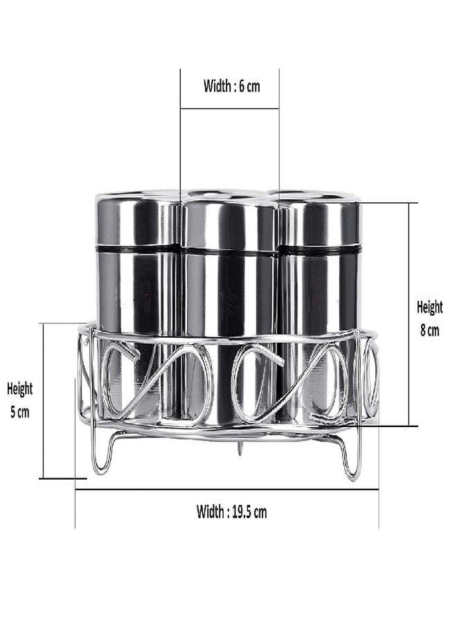 SmartMaison Masala Box For Kitchen | Steel Containers | Spice Storage Kitchen Containers| Masala Dabba Steel | 7 Containers, 7 Small Spoon & 1 Wire Stand | 190Ml Each Container, Stainless Steel - Image 3